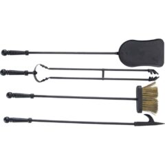 Σετ 4 Εργαλεία Τζακιού Μαύρα