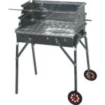 Ψησταριά Inox Με Πλάτη Γ και Σούβλα (Π30Cm X M47Cm X Y53Cm)