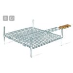 Σχάρα Χρωμίου Καρέ Β Με Ποδιά Και Ξύλινη Λαβή (38.5 X 31.5)