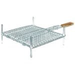 Σχάρα Καρέ Inox Β Με Ποδιά Και Ξύλινη Λαβή (38.5 X 31.5)