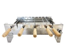 Σουβλιέρα κάρβουνου Inox 60 cm με 5 Σούβλες